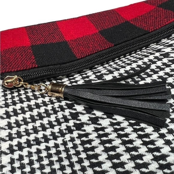 NWT LIB NEW YORK Plaid Fold Over Crossbody Clutch Bag With Wristlet - Picture 11 of 16